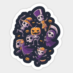 Halloween Skulls Cute Spooky Skeletons Sticker